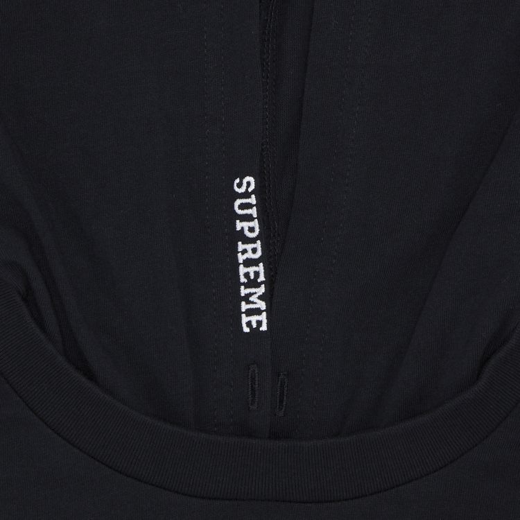 Supreme Layered Hooded Long Sleeve Top Black