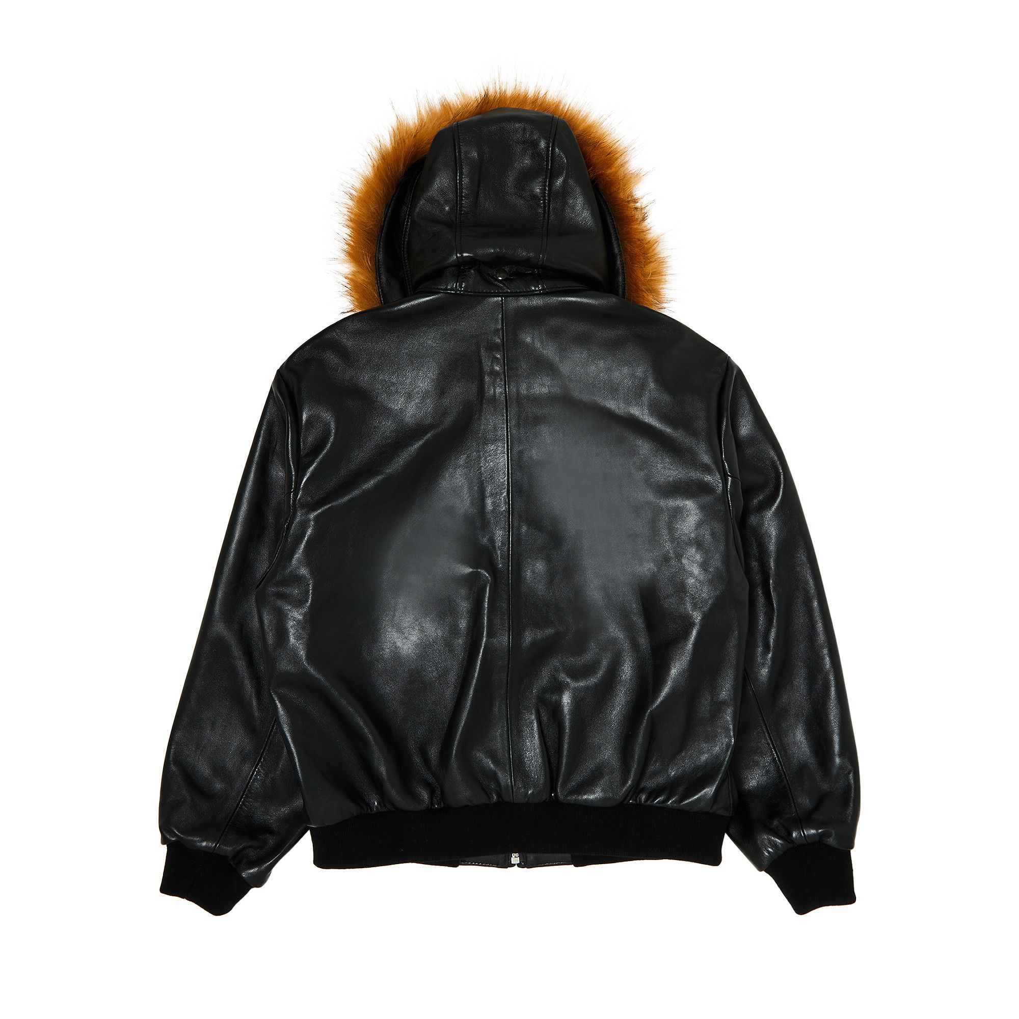 Size xl Supreme x Schott Hooded Leather Bomber Jacket Black