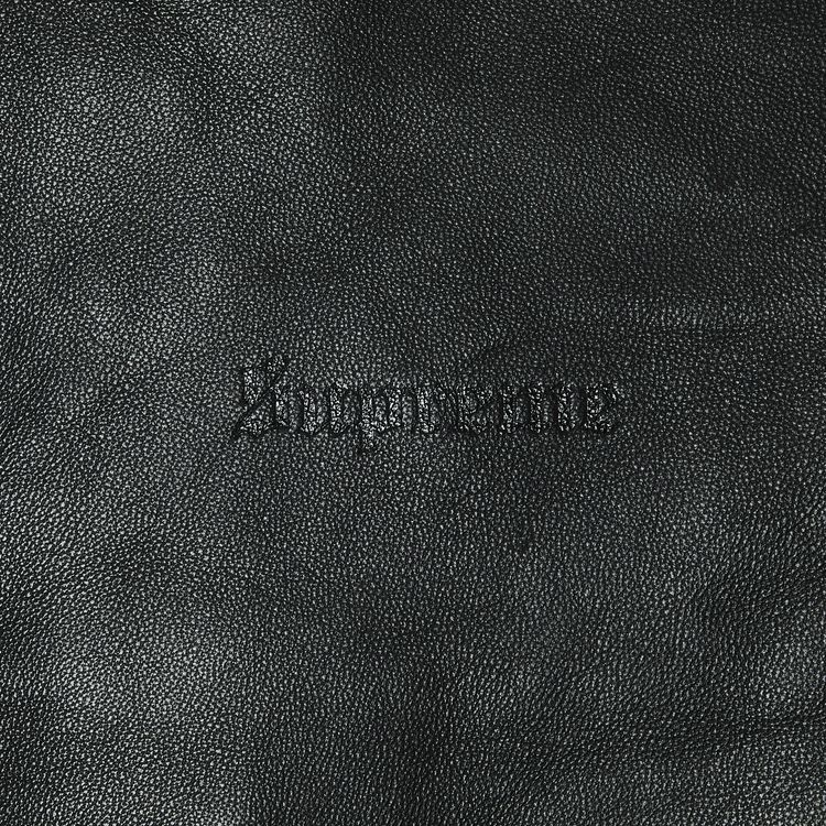 Supreme x Schott Hooded Leather Bomber Jacket Black