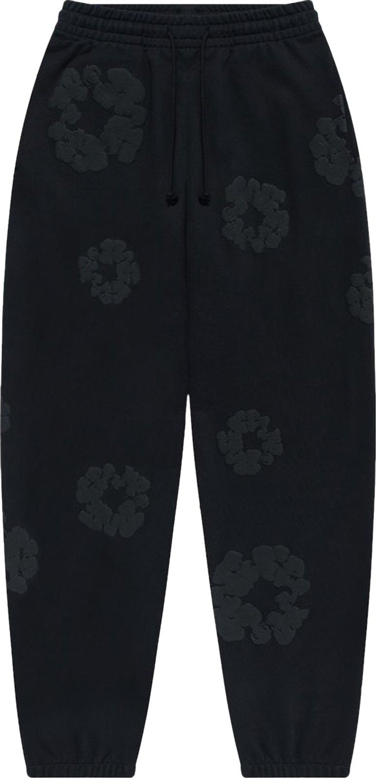 Denim Tears Cotton Wreath Sweatpants 'Black Monochrome'