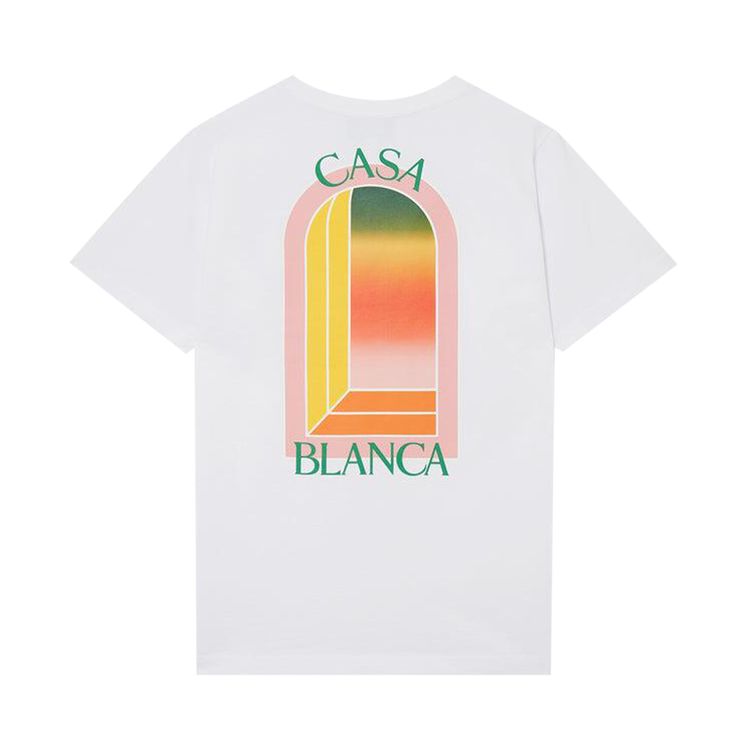 Casablanca Gradient Arch Logo Printed T Shirt White