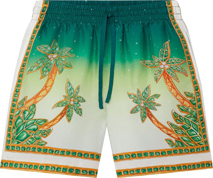 Casablanca Silk Shorts With Drawstrings 'Joyaux D'Afrique'
