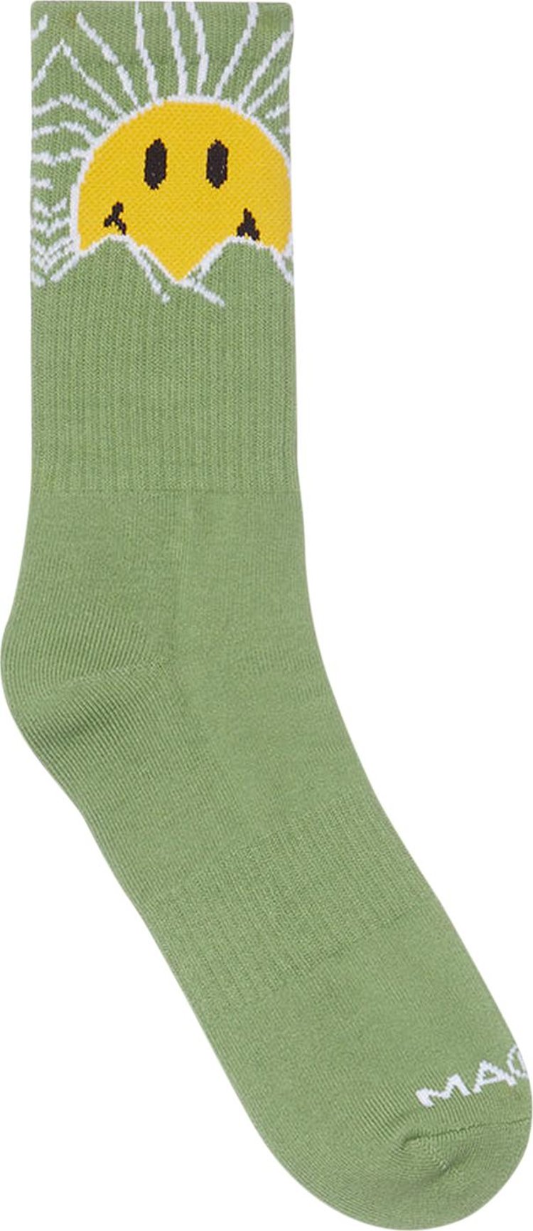 Market Smiley Sunrise Socks 'Basil'