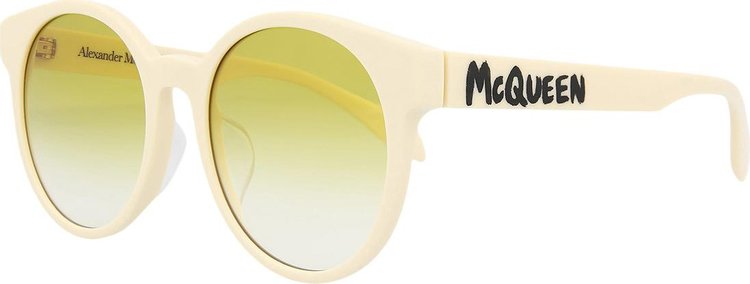 Alexander McQueen Round Sunglasses WhiteYellow