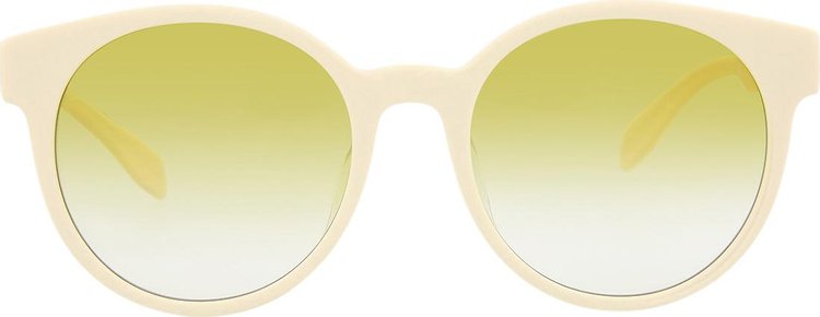 Alexander McQueen Round Sunglasses 'White/Yellow'