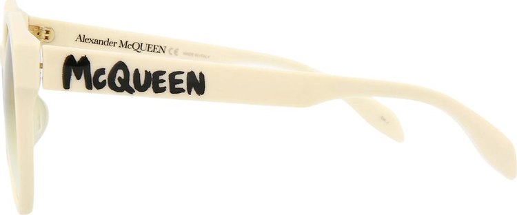 Alexander McQueen Round Sunglasses WhiteYellow