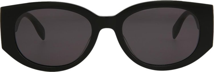 Alexander McQueen Oval Sunglasses 'Black/Grey'