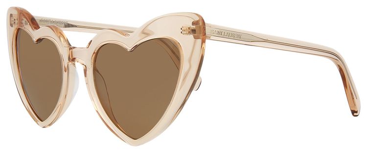 Saint Laurent Heart Sunglasses Nude Brown