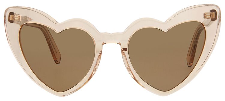 Saint Laurent Heart Sunglasses Nude Brown
