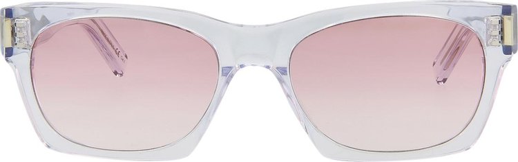 Saint Laurent Rectangular Sunglasses 'Crystal/Pink'
