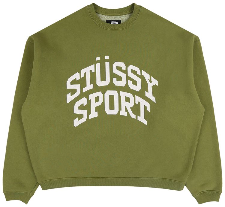 Stussy Big Crackle Sport Crewneck Green