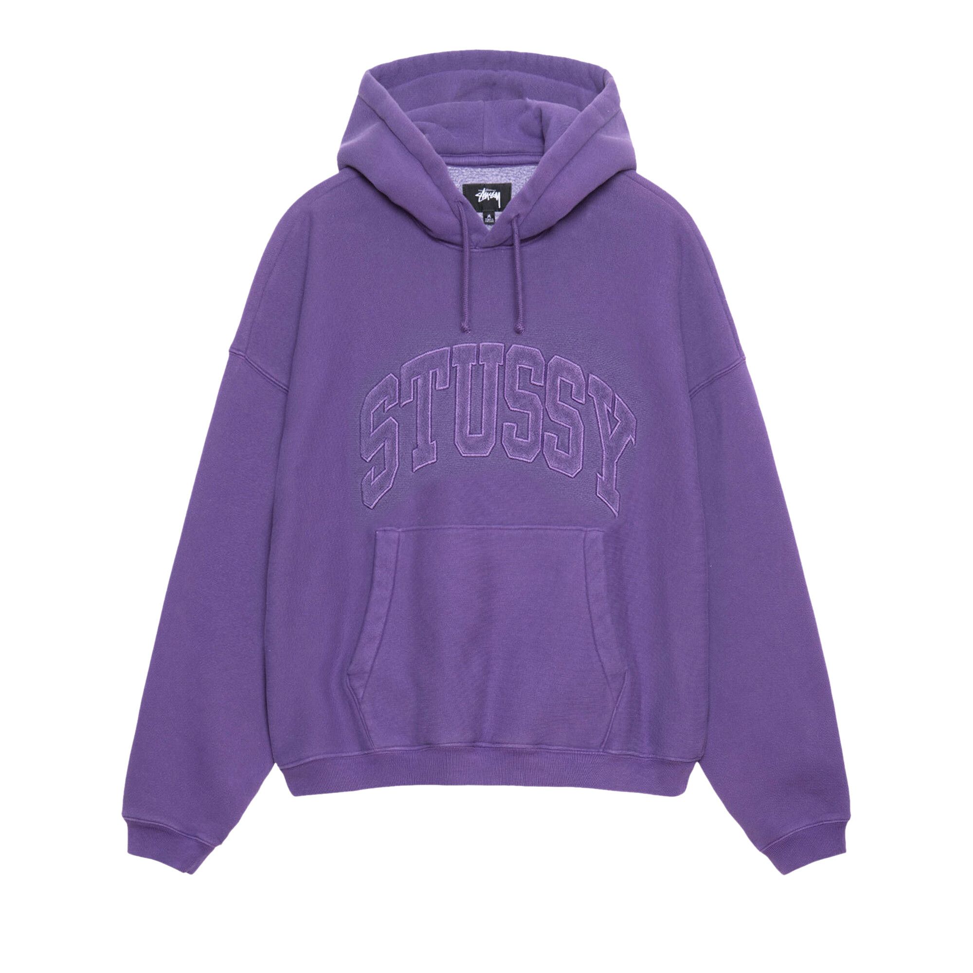 Size l Stussy Embroidered Relaxed Hoodie Purple