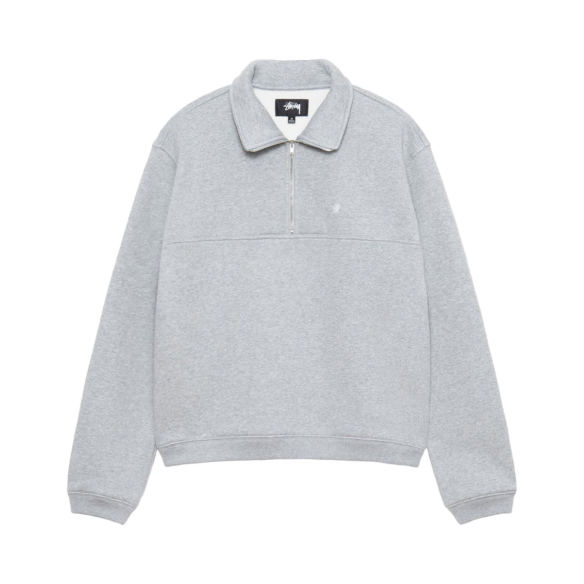 Buy Stussy Fleece Zip Mockneck 'Grey Heather' - 118539 GREY | GOAT