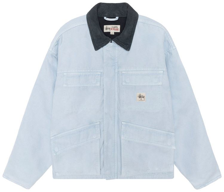 Stussy Washed Canvas Shop Jacket Light Blue