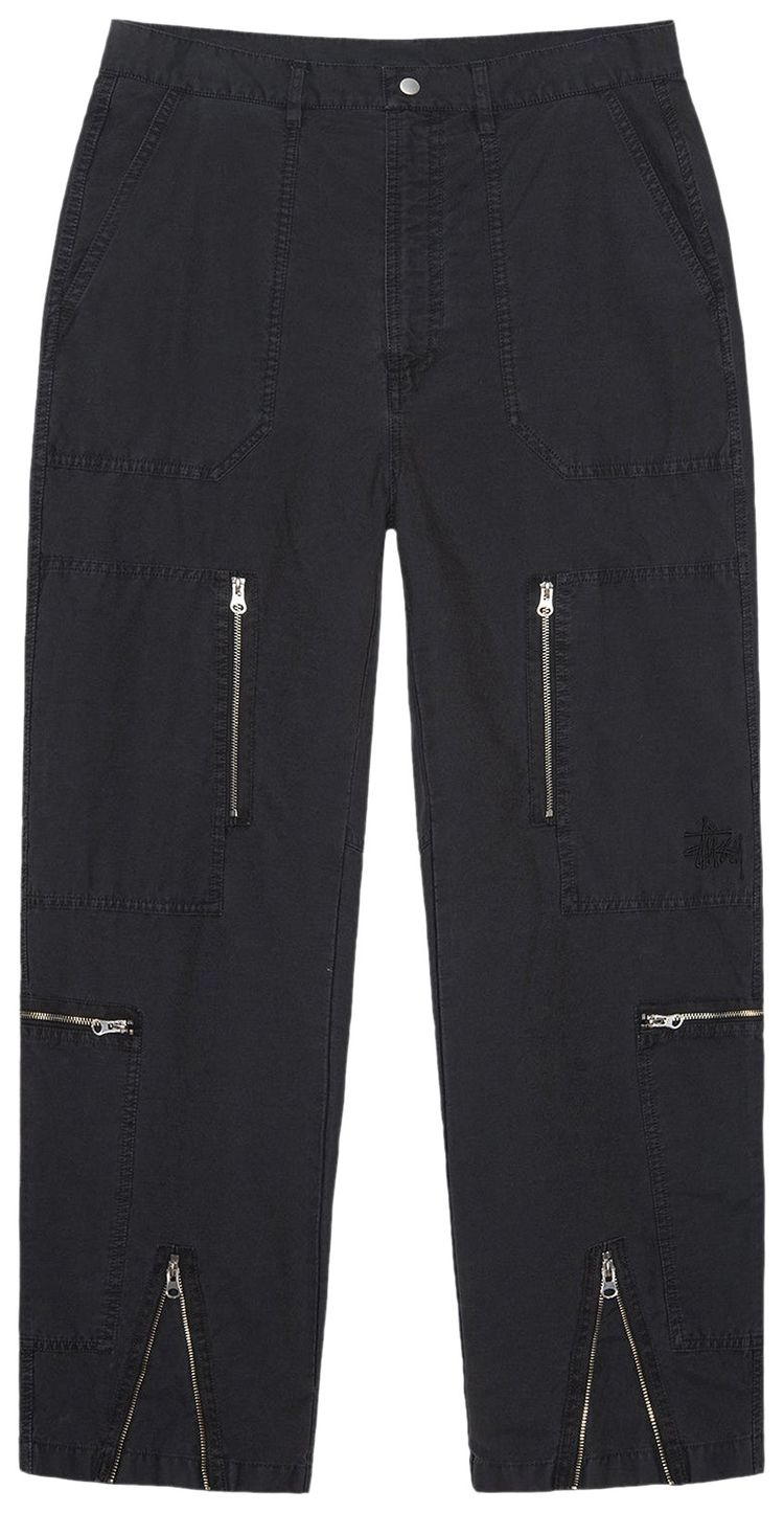Stussy Pigment Dyed Ripstop Flight Pants Black
