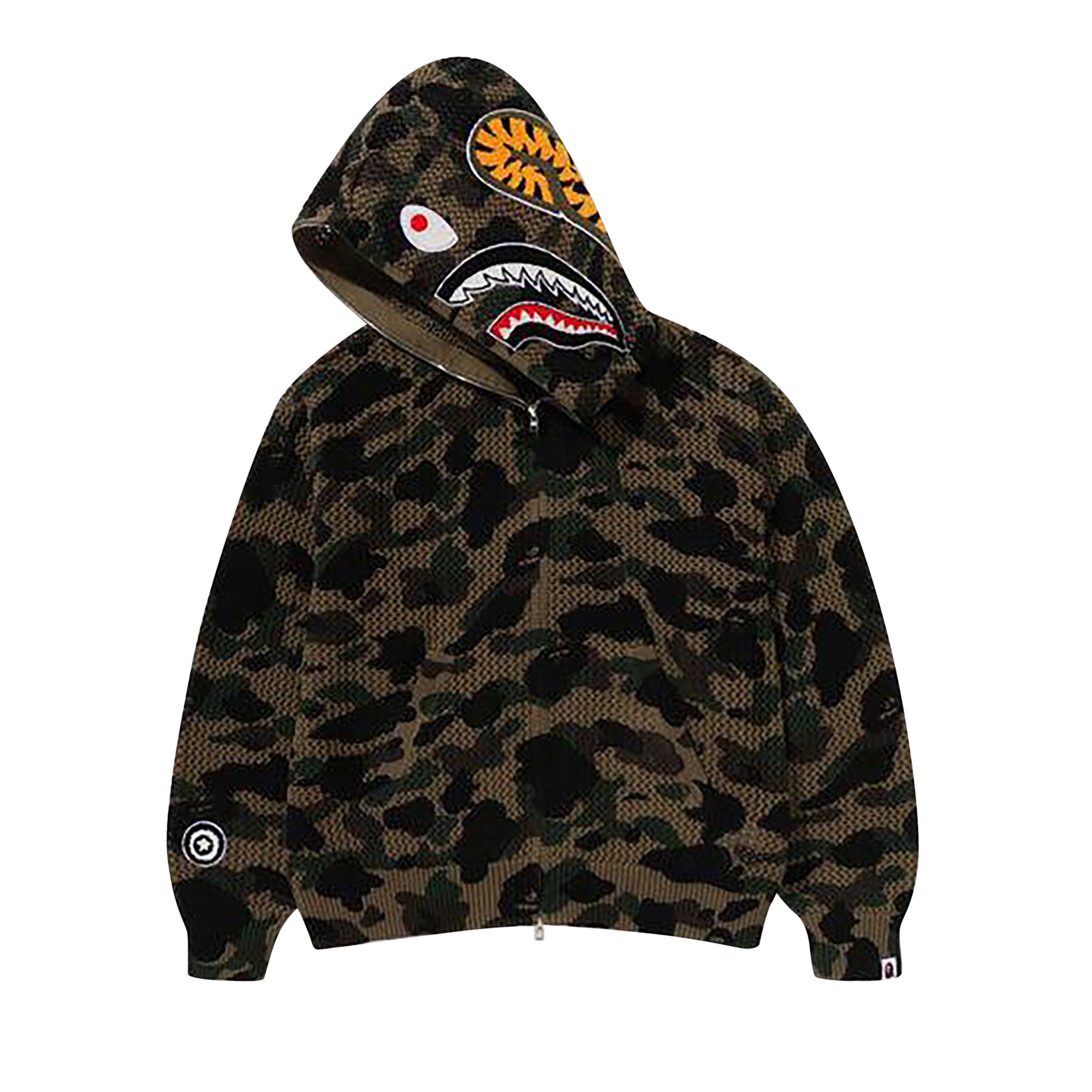 Size xxl BAPE 1st Camo Crochet Shark Full Zip Hoodie Green