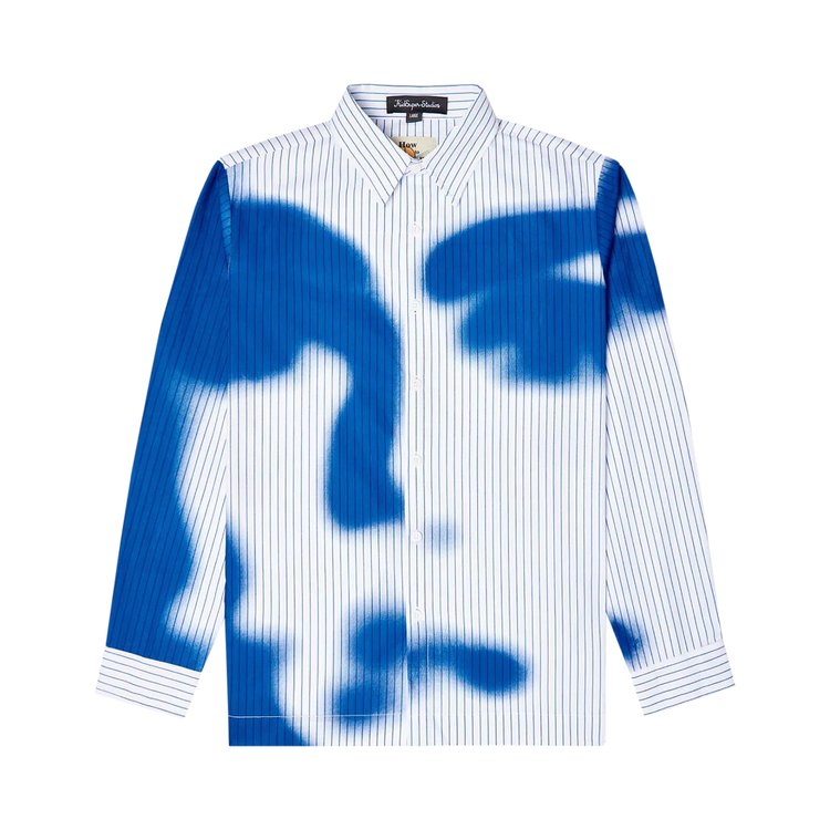 KidSuper Stripe Blurry Face Shirt 'White/Blue'