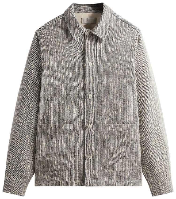 Kith Slub Boucle Boxy Collared Overshirt Ink