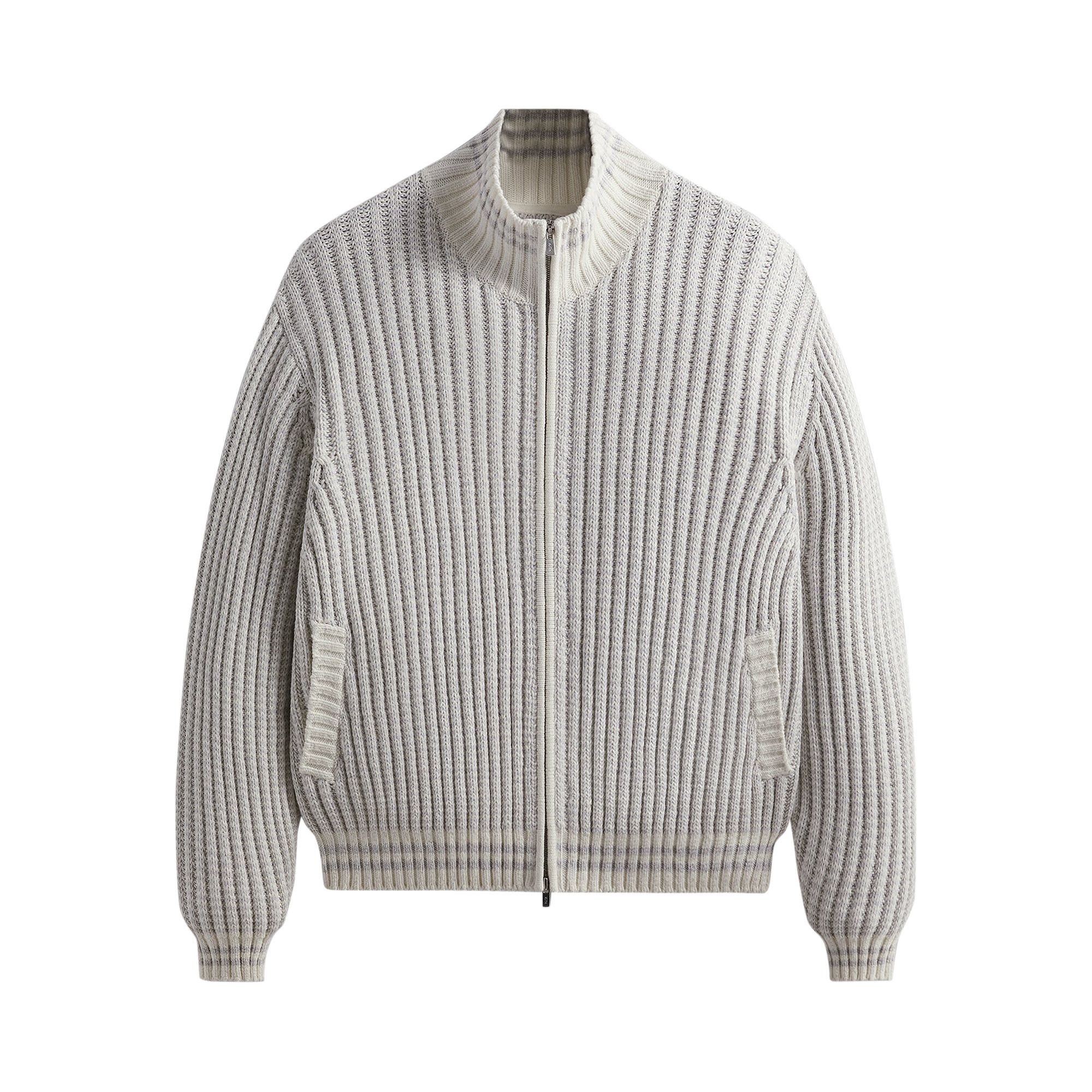 Buy Kith Wyona Open Knit Full Zip Sweater 'Light Heather
