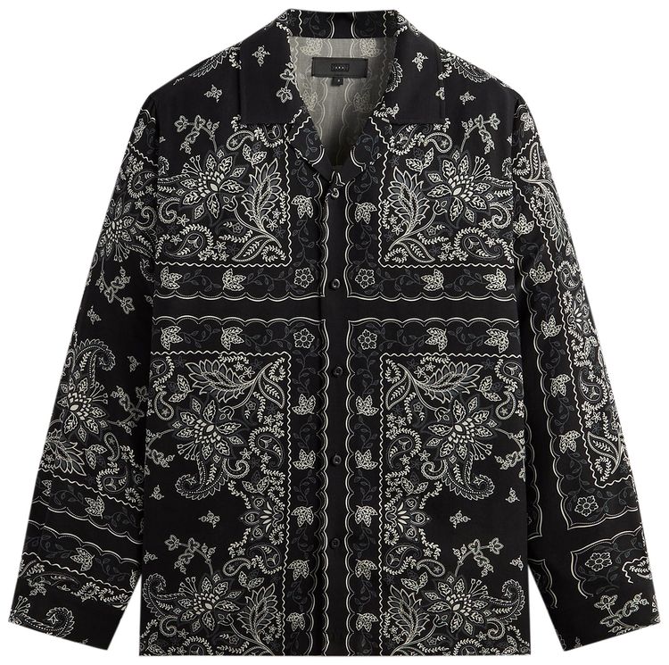 Kith 101 Vintage Floral Bandana Long Sleeve Thompson Shirt Black