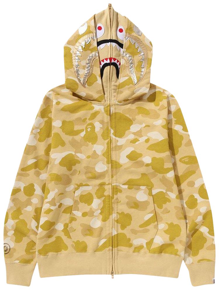 BAPE Color Camo Double Shark Full Zip Hoodie Yellow