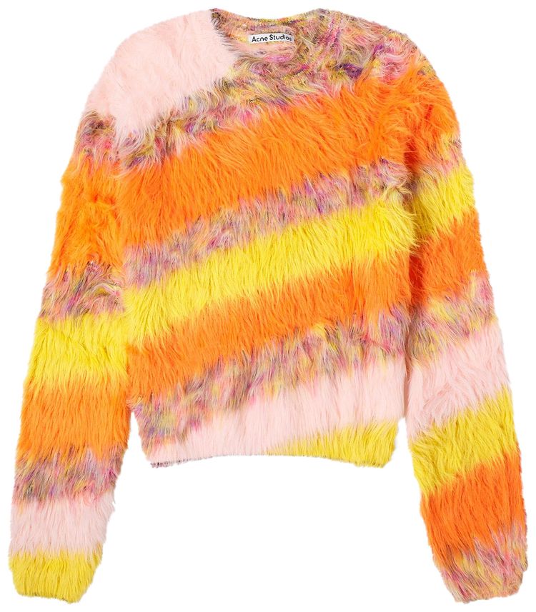 Acne Studios Diagonal Stripes Sweaters OrangeMulticolor