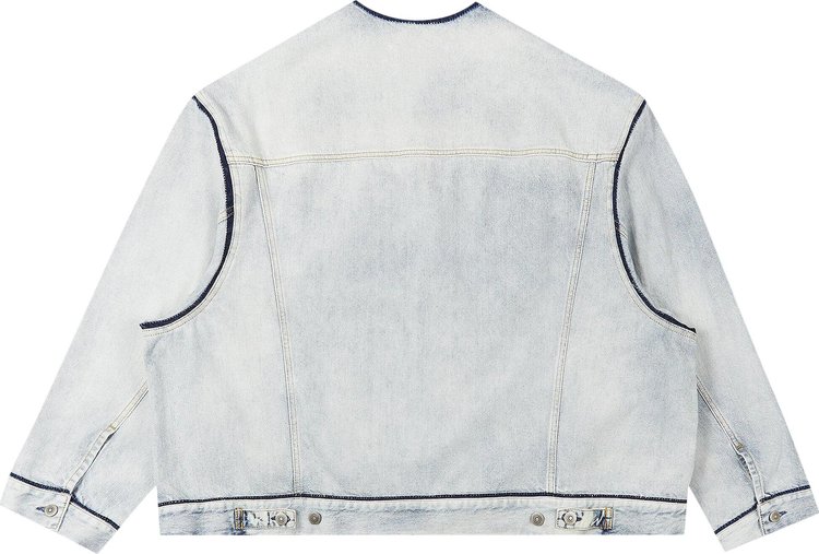 Maison Margiela Collarless Denim Jacket Blue