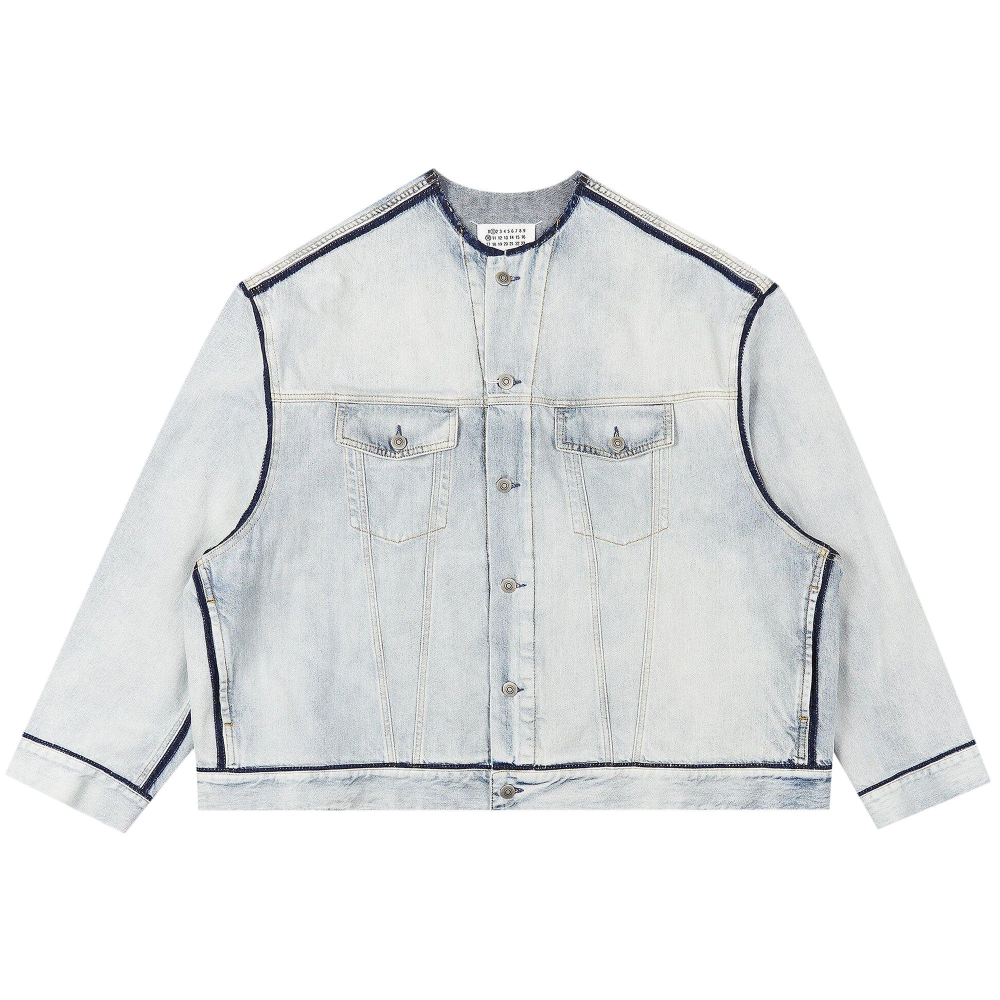 Buy Maison Margiela Collarless Denim Jacket 'Blue