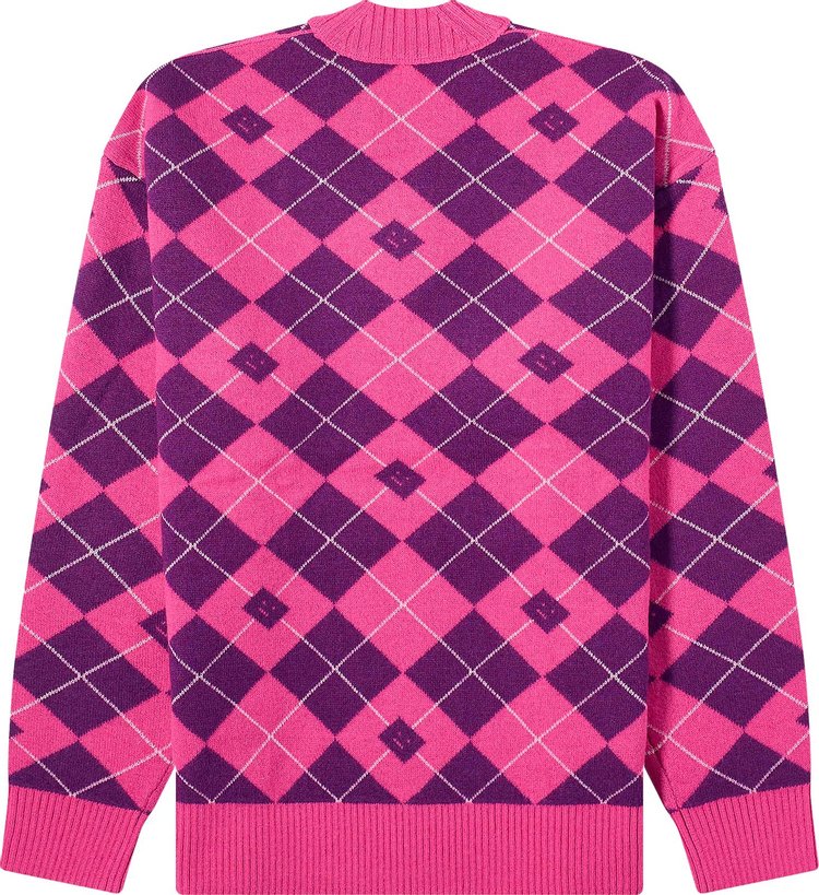 Acne Studios V Neck Printed Sweater PinkPurple