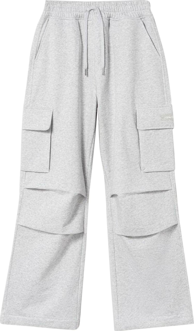 Coperni Fleece Wide Leg Cargo Pants 'Pale Grey'