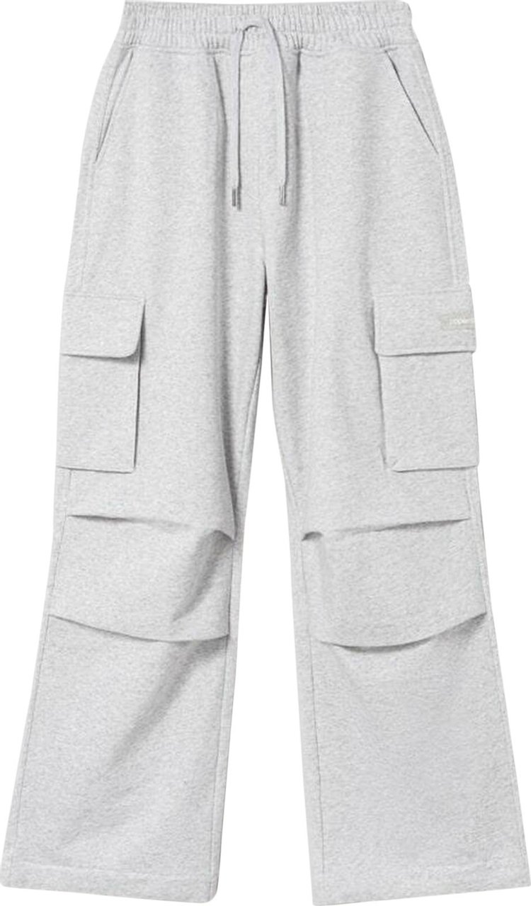 Coperni Fleece Wide Leg Cargo Pants Pale Grey