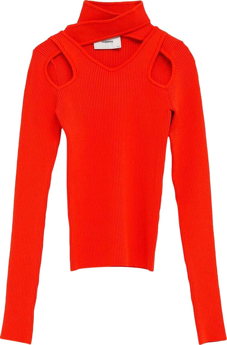 Coperni Cut Out Knit Jumper Red