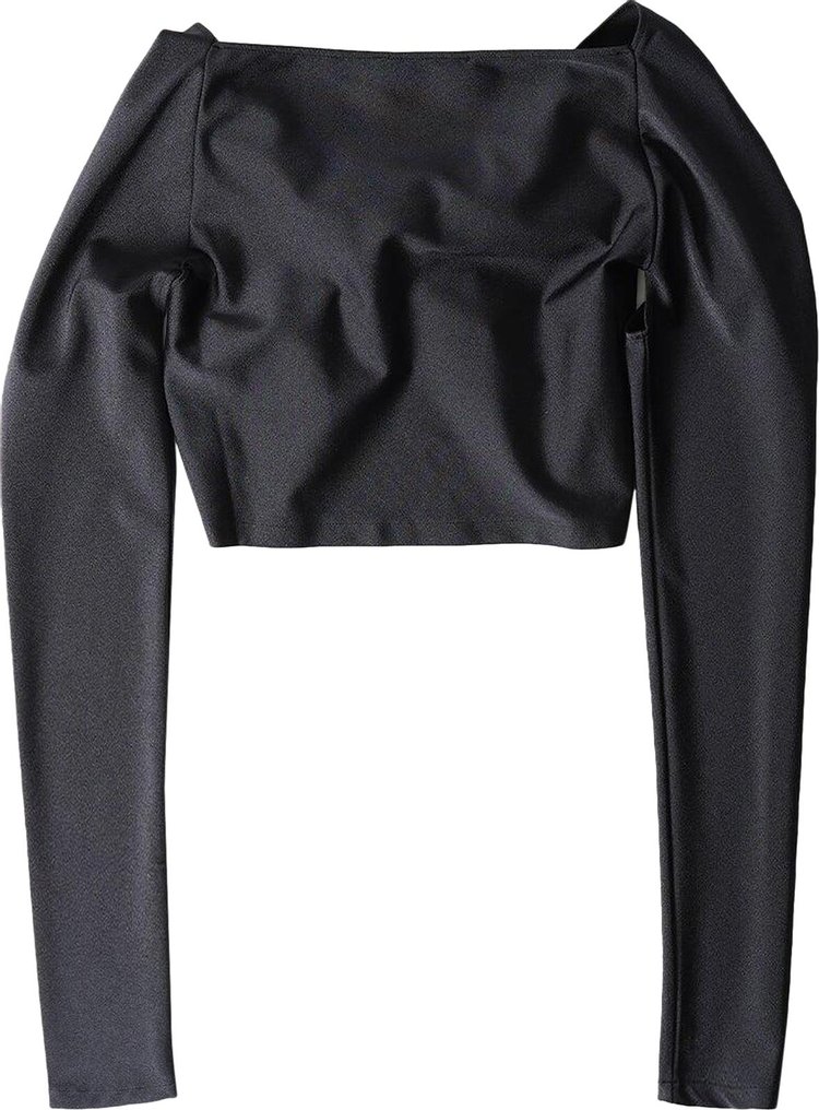 Coperni Cropped Draped Top Black