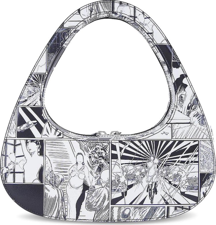 Coperni Comic Print Baguette Swipe Bag BlackWhite