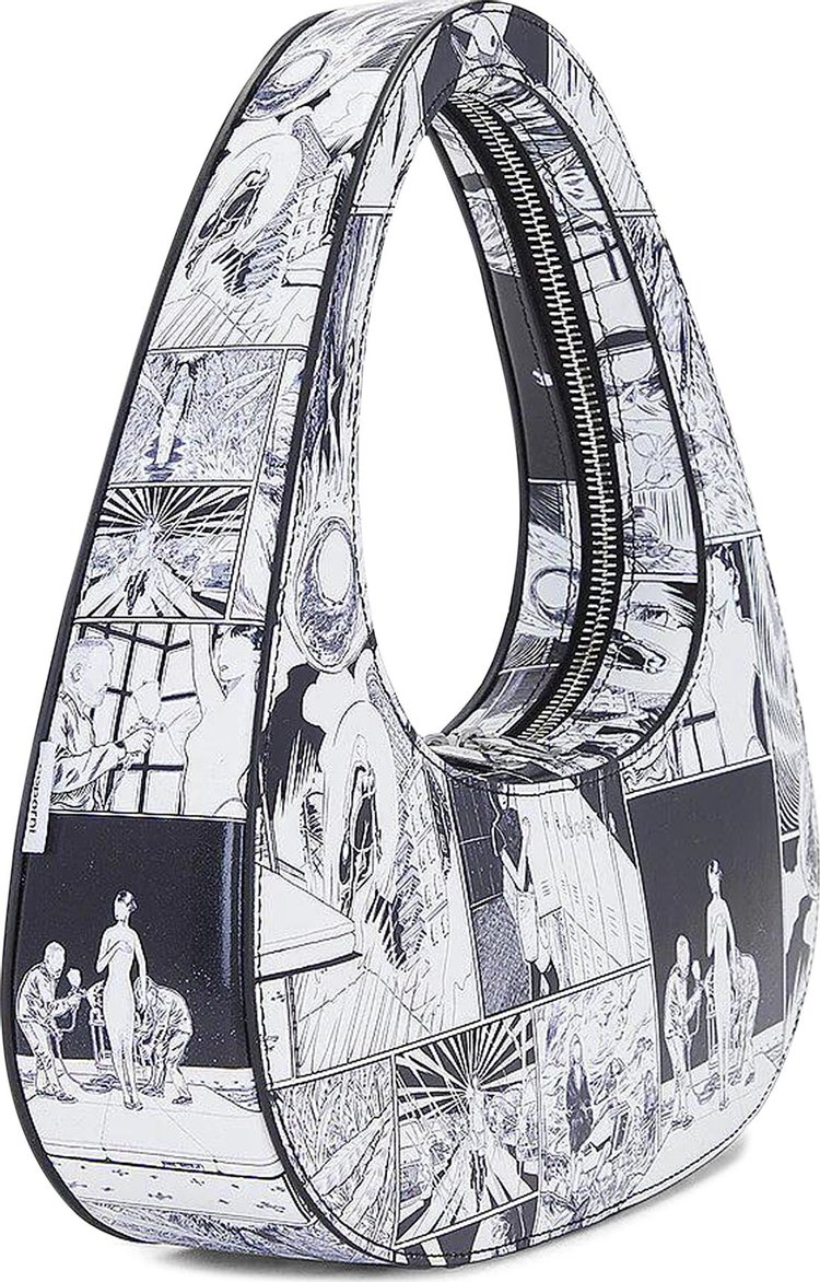 Coperni Comic Print Baguette Swipe Bag BlackWhite