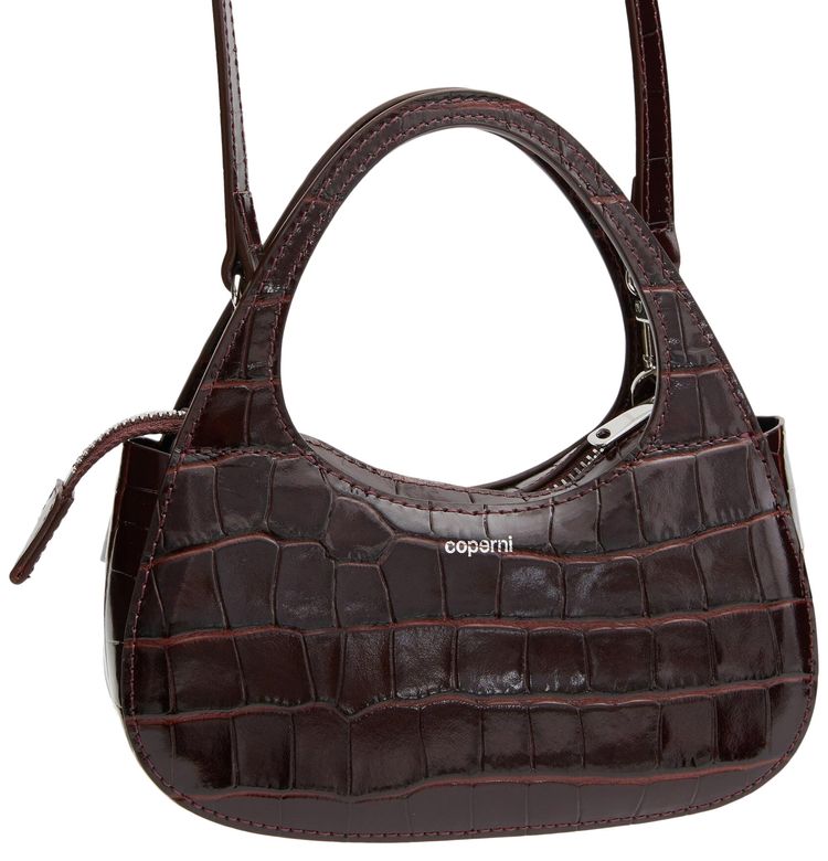 Coperni Croco Micro Baguette Bag Swipe Brown