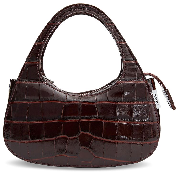 Coperni Croco Micro Baguette Bag Swipe Brown