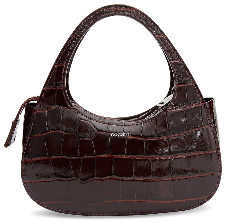 Coperni Croco Micro Baguette Bag Swipe Brown