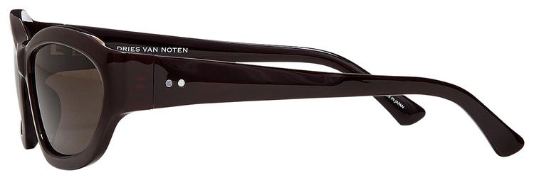 Dries Van Noten x Linda Farrow Rectangle Sunglasses Dark BrownSilverBrown