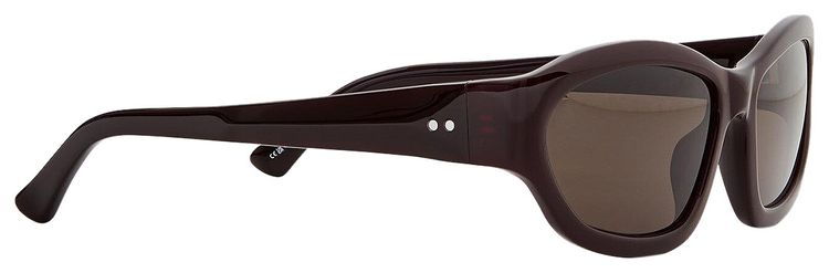 Dries Van Noten x Linda Farrow Rectangle Sunglasses Dark BrownSilverBrown