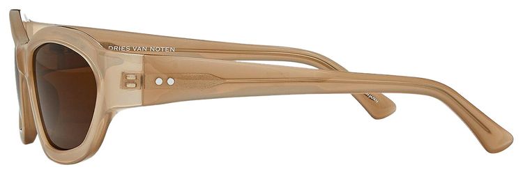 Dries Van Noten x Linda Farrow Rectangle Sunglasses Sun TaupeSilverBrown