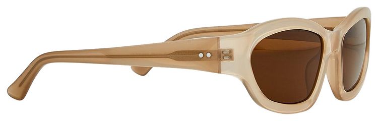 Dries Van Noten x Linda Farrow Rectangle Sunglasses Sun TaupeSilverBrown