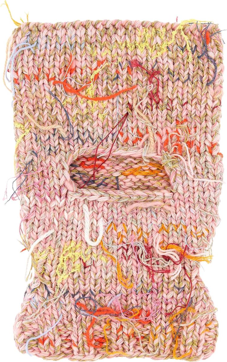 Maison Margiela Irregular Knit Wool Balaclava Hat 'Pink'