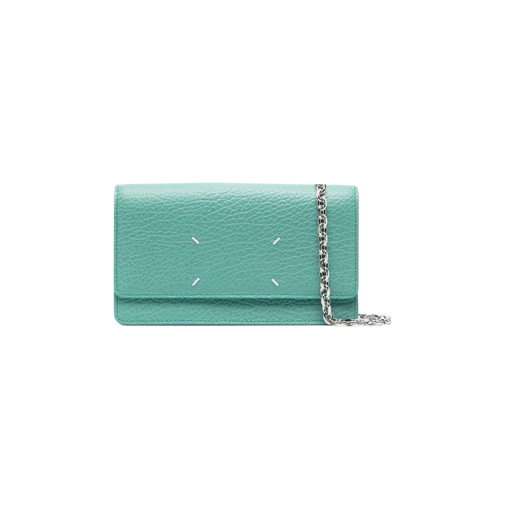 Maison Margiela Four Stitches Leather Wallet On Chain 'Green'