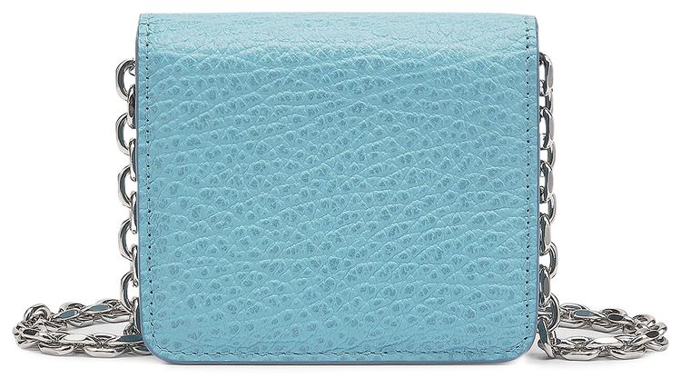 Maison Margiela Leather Wallet On Chain Blue