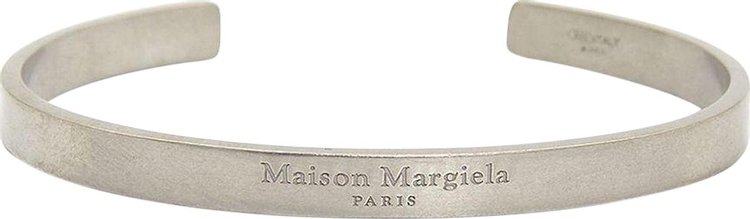 Maison Margiela Logo Cuff Bracelet Silver