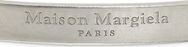 Maison Margiela Logo Cuff Bracelet Silver