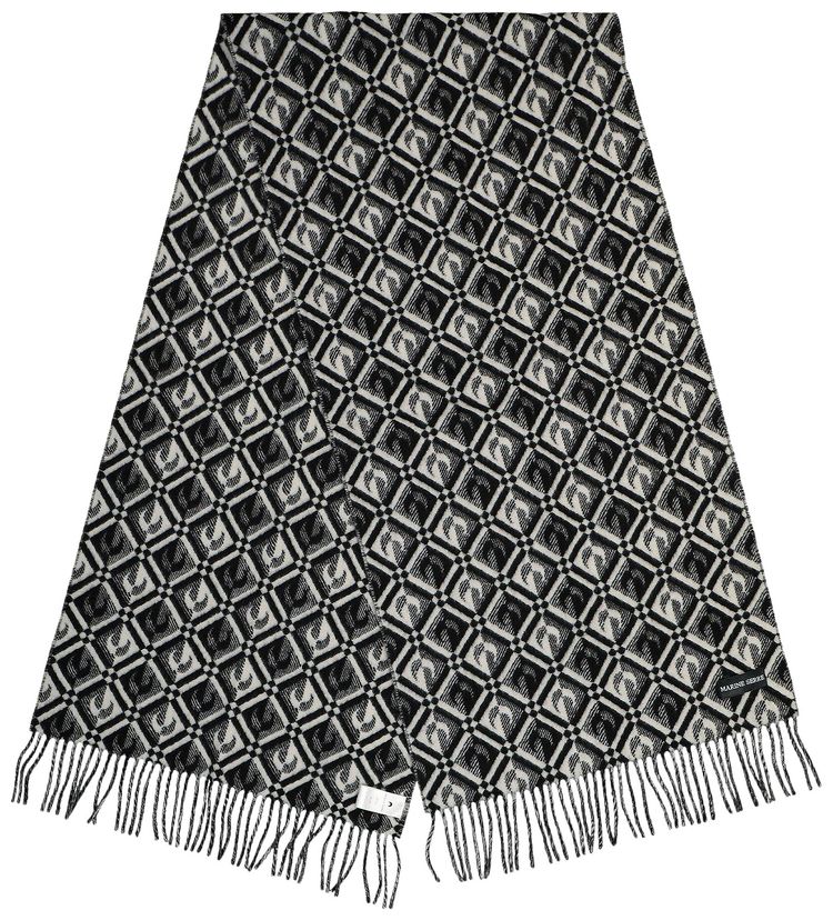 Marine Serre Virgin Wool Scarf Black