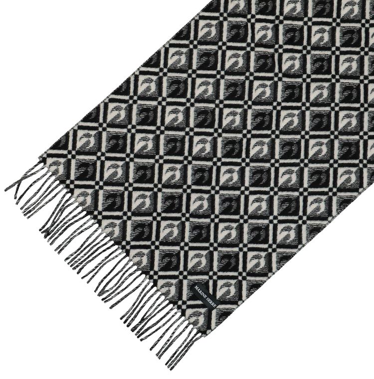 Marine Serre Virgin Wool Scarf Black