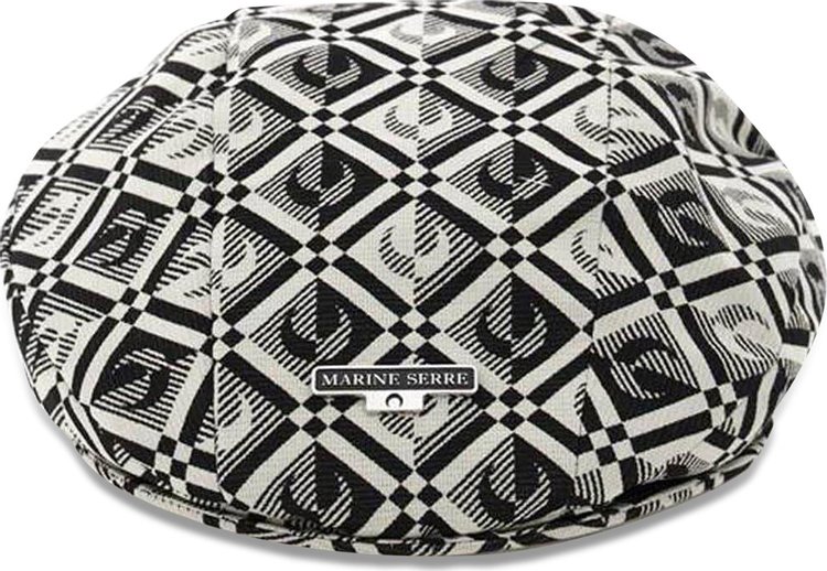 Marine Serre Moon Diamant Print Beret 'Black'